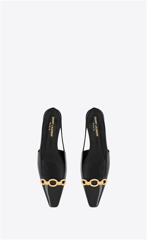 ysl flat slingbacks|Blade slingback flats in patent leather .